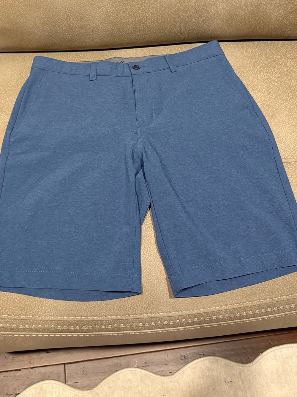 Ben Davis Slate Blue Flat-Front Men's Shorts